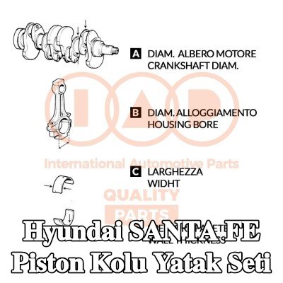 IAP QUALITY PARTS Piston Kolu Yatak Seti — Hyundai Santa Fe