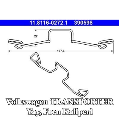 ATE Yay, fren kaliperi — 2002 Volkswagen Transporter