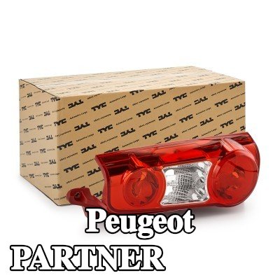 TYC المصباح الخلفي الأيمن, أحمر, بدون حامل لمبة — Peugeot Partner