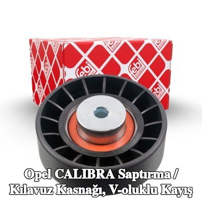 FEBI BILSTEIN Saptırma / kılavuz kasnağı, V-ribbed belt Outer Diameter: 80mm — Opel Calibra