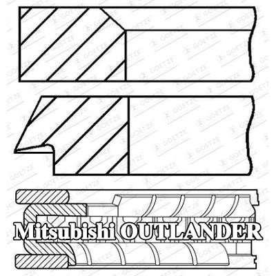 GOETZE ENGINE مجموعة حلقات المكبس — Mitsubishi Outlander
