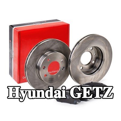 MAPCO مجموعة أقراص الفرامل والوسادات للمحور الأمامي, مُهوى — Hyundai Getz