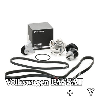 RIDEX مضخة المياه + مجموعة الحزام المضلع على شكل V مع مضخة المياه — 2000 Volkswagen Passat