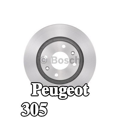 BOSCH القطر الخارجي لقرص المكابح: 266mm, مُهوى, مزود بفتحات تهوية داخلية, مشحم, مع مسامير/براغي — Peugeot 305