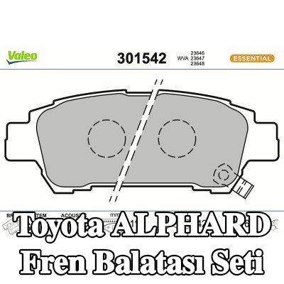 VALEO Fren balatası seti FIRST, Arka Aks, 17mm, gıcırtı önleyici plaka olmadan — 2004 Toyota Alphard