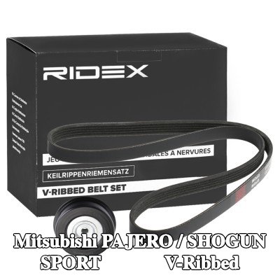 RIDEX مجموعة أحزمة V-Ribbed — Mitsubishi Pajero / Shogun Sport