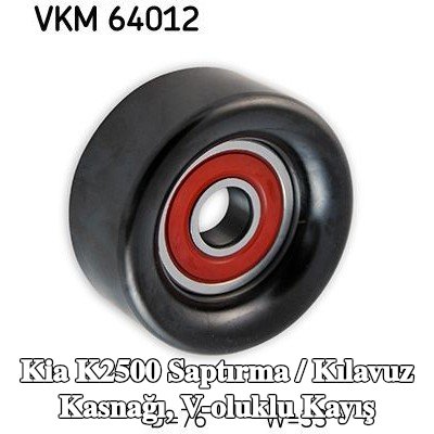 SKF Saptırma / kılavuz kasnağı, V-ribbed belt Ø: 76mm — 2003 Kia K2500