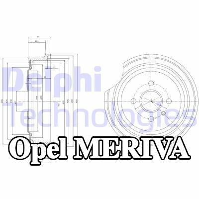 DELPHI أسطوانة الفرامل 250mm — Opel Meriva