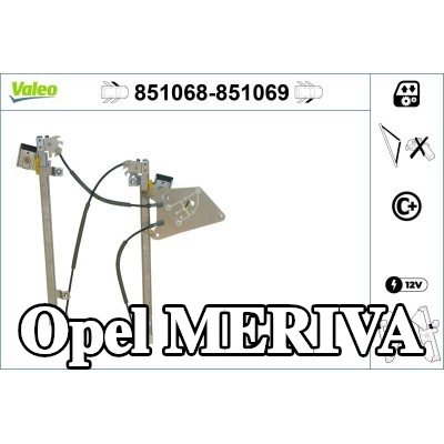 VALEO مُحرك نافذة أمامي أيسر, كهربائي, بدون محرك كهربائي — Opel Meriva