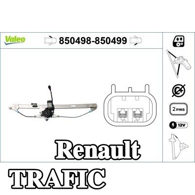 VALEO مُحرك نافذة أمامي أيسر, كهربائي, مع محرك كهربائي — Renault Trafic