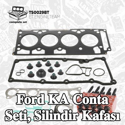 ET ENGINETEAM Conta seti, silindir kapağı vida seti ile silindir kapağı, valf gövdesi contalı — 2000 Ford Ka