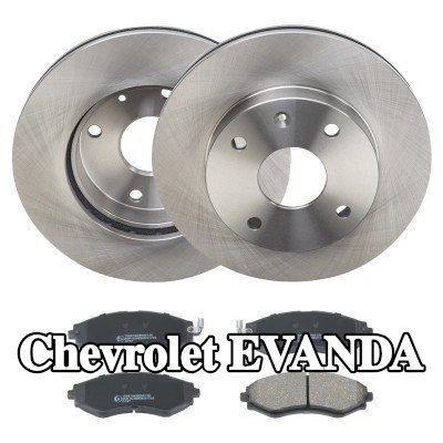 RIDEX مجموعة أقراص الفرامل والوسادات للمحور الأمامي, مزود بفتحات تهوية داخلية — Chevrolet Evanda