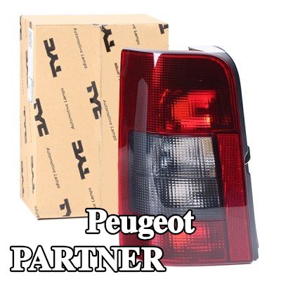 TYC المصباح الخلفي الأيسر, رمادي داكن, بدون حامل لمبة — 2000 Peugeot Partner