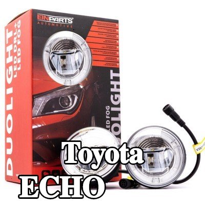 EINPARTS مصباح ضباب DUOLIGHT, الأمامي, HB3/HB4, LED, مع مجموعة أسلاك, مع مجموعة أدوات التثبيت — Toyota Echo