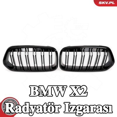 ESEN SKV Her İki Taraf Radyatör Izgarası, Parlak, siyah — BMW X2
