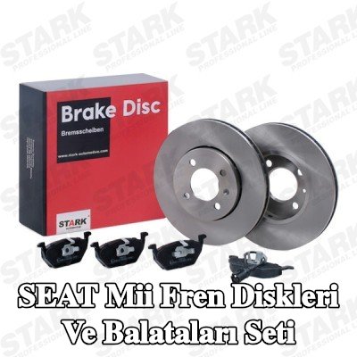 STARK Fren diskleri ve balataları seti Ön Aks, Havalandırmalı, fren balataları ile — SEAT Mii