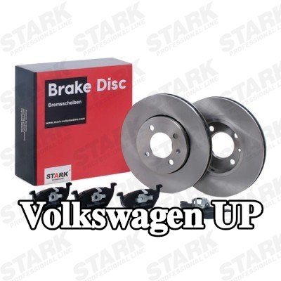STARK مجموعة أقراص الفرامل والوسادات للمحور الأمامي, مُهوى, مع وسادات المكابح — 2012 Volkswagen Up