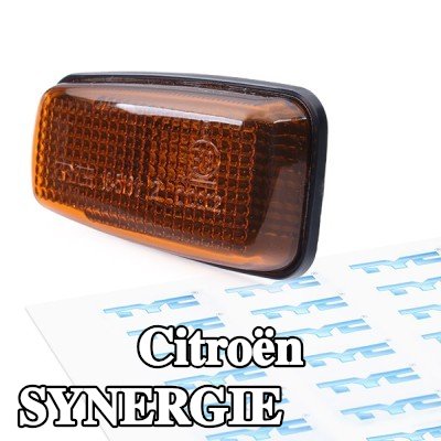 TYC مؤشر جانبي كلا الجانبين, تركيب جانبي, برتقالي, مع حامل لمبة — Citroën Synergie