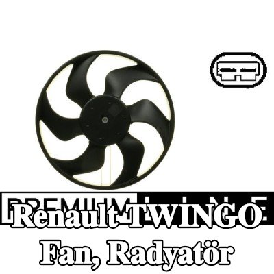 MAHLE Fan, radyatör 340mm, radyatör fanı kapağı olmadan — 2012 Renault Twingo