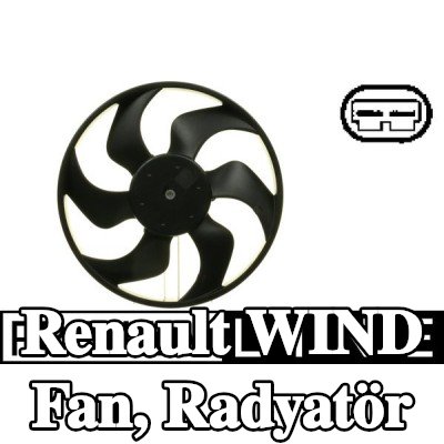 MAHLE Fan, radyatör 340mm, radyatör fanı kapağı olmadan — Renault Wind