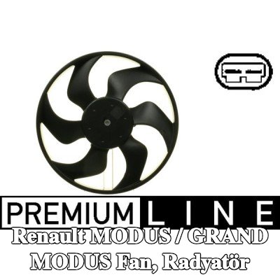 MAHLE Fan, radyatör 340mm, radyatör fanı kapağı olmadan — Renault Modus / Grand Modus