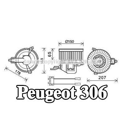 PRASCO محرك منفاخ التدفئة — Peugeot 306