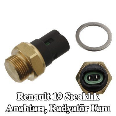 FEBI BILSTEIN Sıcaklık Anahtarı, conta halkalı radyatör fanı — Renault 19