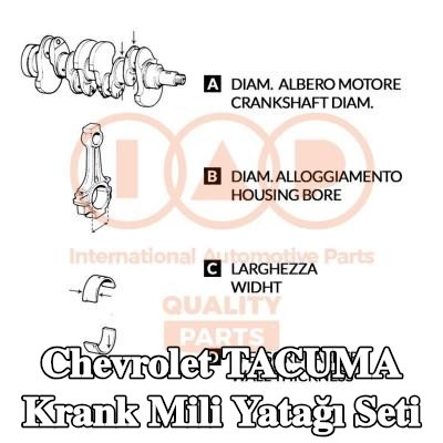 IAP QUALITY PARTS Krank mili yatağı seti — Chevrolet Tacuma