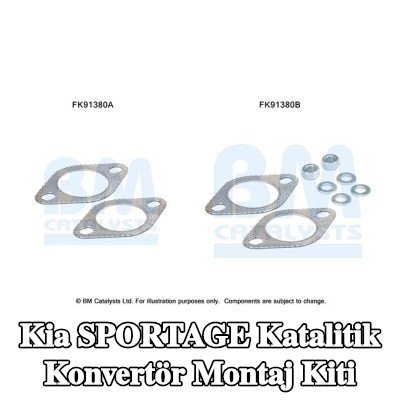 BM CATALYSTS Katalitik konvertör montaj kiti — 2004 Kia Sportage