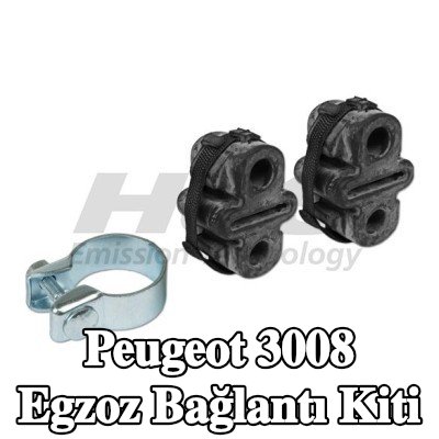 HJS Kelepçeli egzoz bağlantı kiti — Peugeot 3008