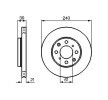 BOSCH Fren diski Dış Çap: 240mm, Havalandırmalı, içten havalandırmalı, Yağlanmış — Honda Logo (5)