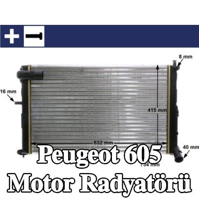 MAHLE Cıvata/vida ile motor radyatörü, conta halkası ile, aksesuarlarla, boru soketi ile — Peugeot 605