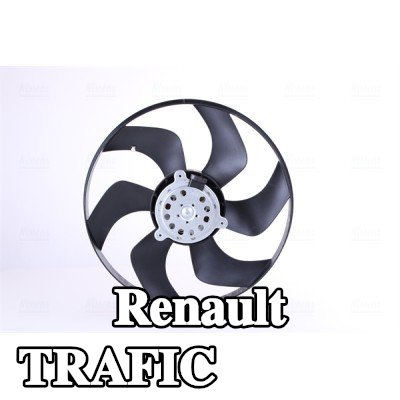 NISSENS مروحة, المبرد 385mm, بدون غطاء مروحة المبرد, بدون مقاوم, بدون وحدة التحكم — Renault Trafic