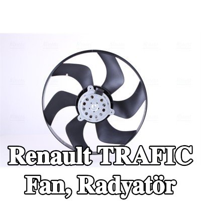 NISSENS Fan, radyatör 385mm, radyatör fanı kapağı olmadan, direnç olmadan, kontrol ünitesi olmadan — Renault Trafic