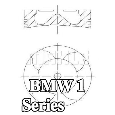 MAHLE مكبس مع قناة تبريد, مع حامل حلقة المكبس — 2011 BMW 1 Series
