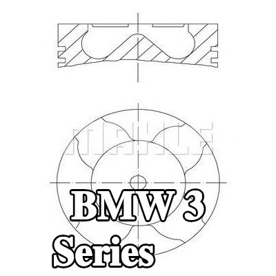 MAHLE مكبس مع قناة تبريد, مع حامل حلقة المكبس — 2012 BMW 3 Series