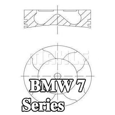 MAHLE مكبس مع قناة تبريد, مع حامل حلقة المكبس — 2002 BMW 7 Series
