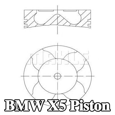 MAHLE Soğutma kanallı piston, piston segman taşıyıcısı ile — 2003 BMW X5
