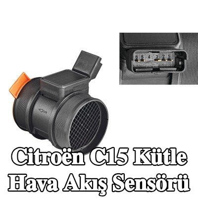 VALEO Kütle hava akış sensörü 12V, entegre hava sıcaklığı sensörlü — Citroën C15