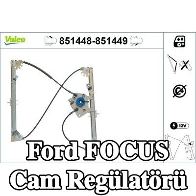 VALEO Sol ön cam regülatörü, Elektrikli, elektrik motoru olmadan — 2016 Ford Focus