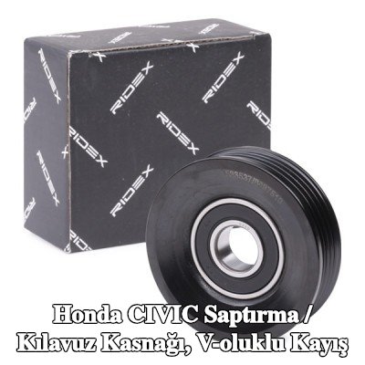 RIDEX Saptırma / kılavuz kasnağı, V-ribbed belt Ø: 73mm — 1990 Honda Civic