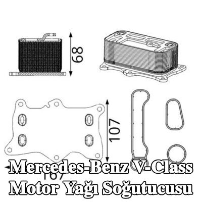 MAHLE Conta/sızdırmazlık elemanları ile motor yağı soğutucusu, yağ filtresi muhafazası olmadan — Mercedes-Benz V-Class