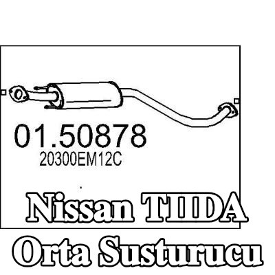 MTS Orta susturucu 1660mm — Nissan Tiida