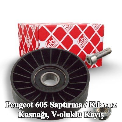 FEBI BILSTEIN Saptırma / kılavuz kasnağı, V-ribbed belt Outer Diameter: 90mm, vida ile — Peugeot 605