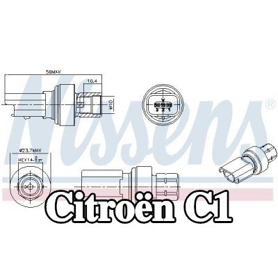 NISSENS مفتاح ضغط مكيف الهواء — Citroën C1