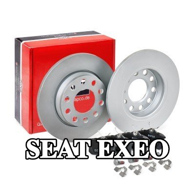 MAPCO مجموعة أقراص الفرامل والوسادات للمحور الخلفي, صلب, مع براغي ملاقط الفرامل — SEAT Exeo