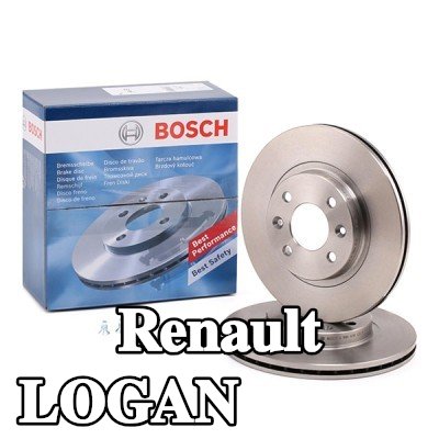 BOSCH القطر الخارجي لقرص المكابح: 259mm, مُهوى, مزود بفتحات تهوية داخلية, مشحم, مع مسامير/براغي — 2004 Renault Logan