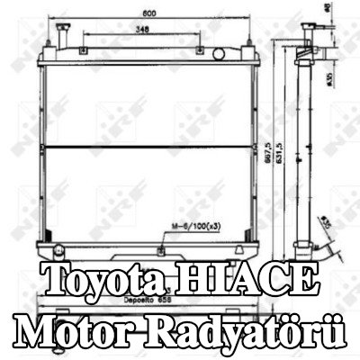 NRF Motor radyatörü Alüminyum, cıvata/vida ile — 2005 Toyota Hiace