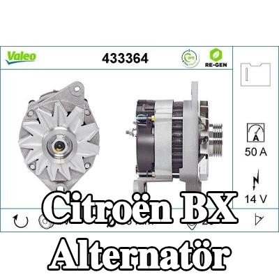 VALEO Alternatör YENİDEN ÜRETİLMİŞ PREMIUM, 50A — Citroën Bx