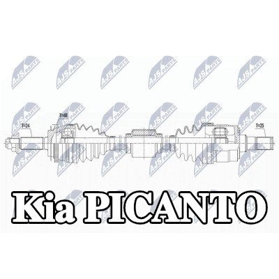 NTY عمود الدفع للمحور الأمامي الأيمن, 881mm — 2012 Kia Picanto